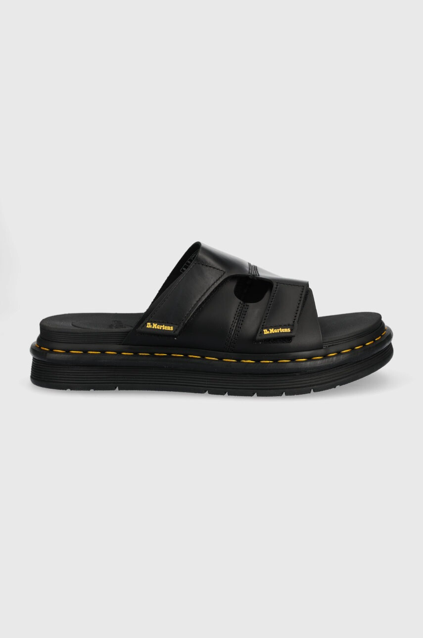 Dr. Martens Кожени чехли в черно - Pepit.bg