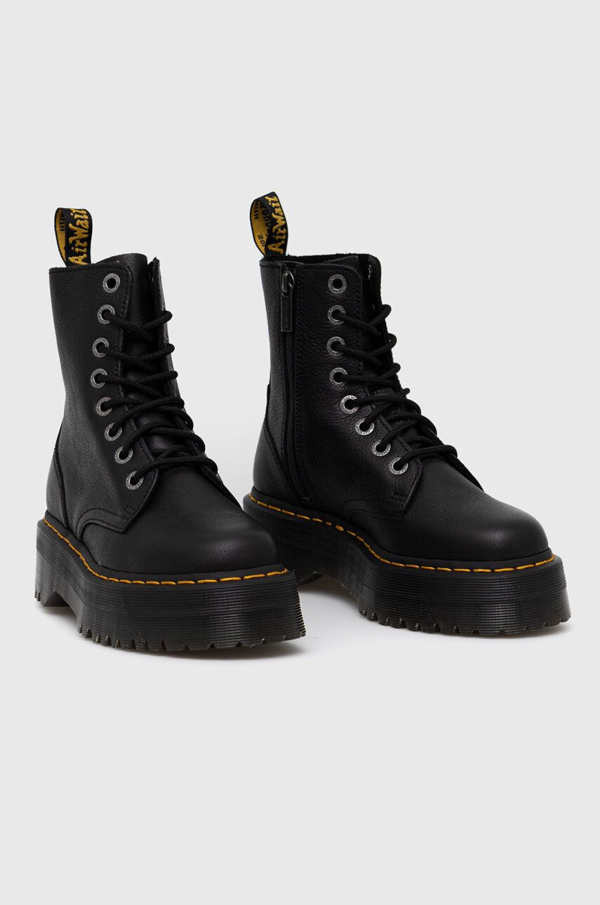 Dr. Martens Кожени кубинки Jadon в бордо с равна подметка - Pepit.bg