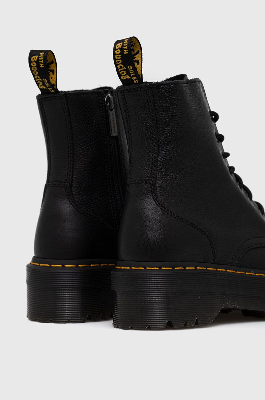 Dr. Martens Кожени кубинки Jadon в бордо с равна подметка - Pepit.bg