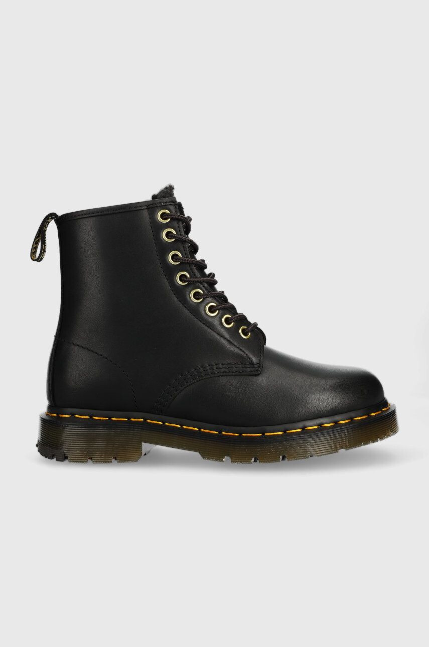 Dr. Martens Кожени кубинки 1460 в черно с равна подметка с изолация - Pepit.bg