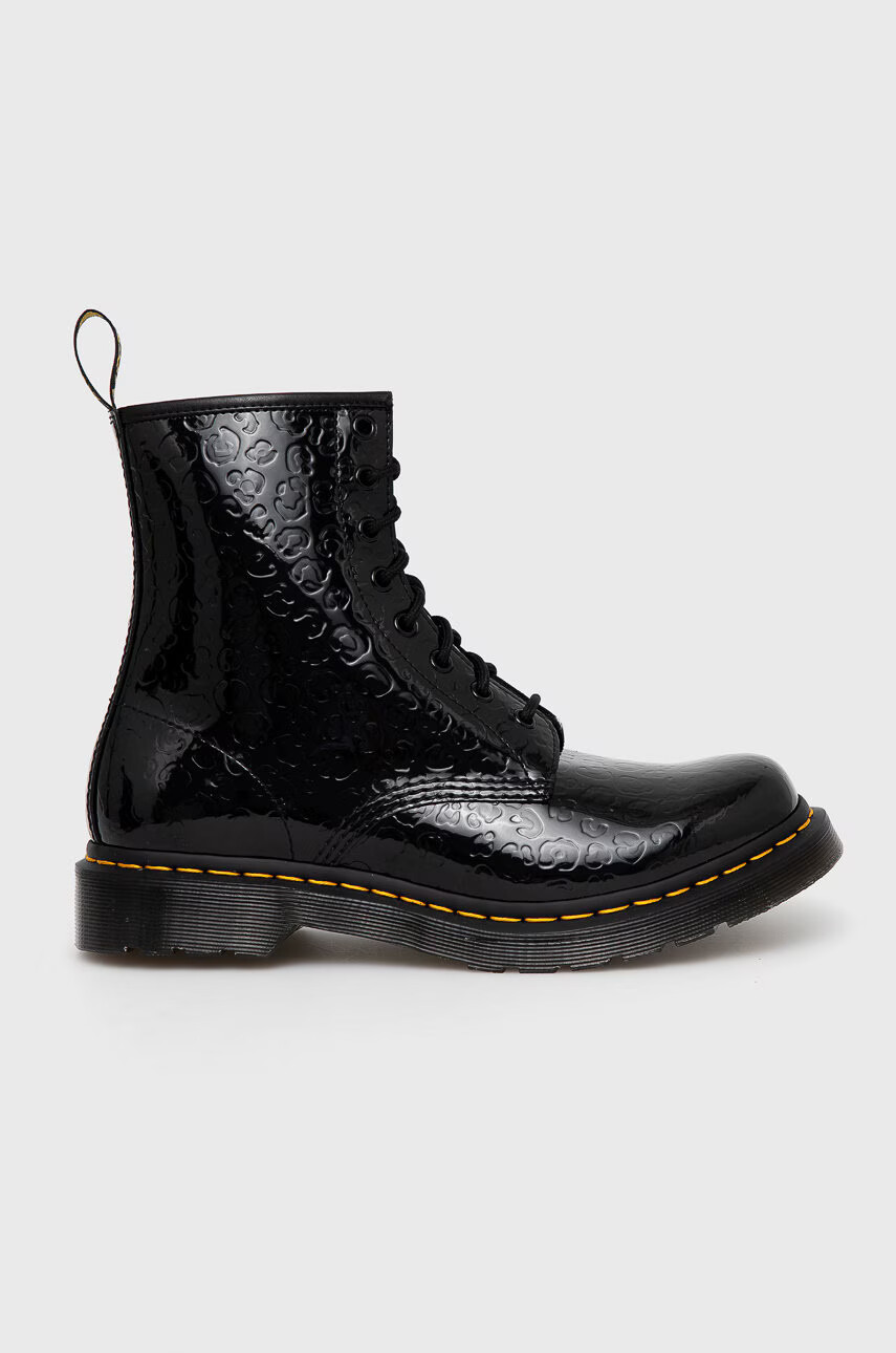 Dr. Martens Кожени кубинки 1460 дамски в черно с равна подметка - Pepit.bg