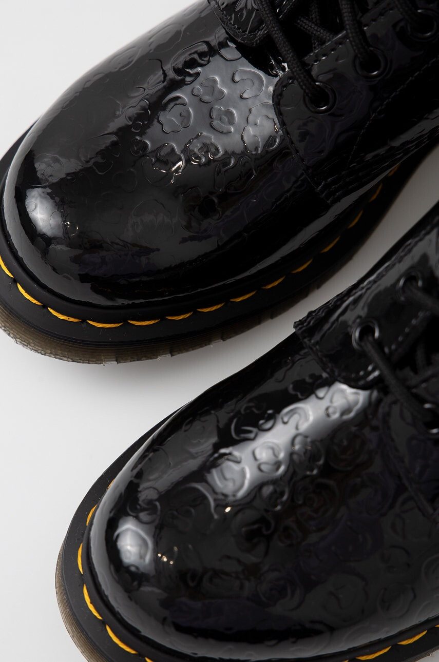 Dr. Martens Кожени кубинки 1460 дамски в черно с равна подметка - Pepit.bg