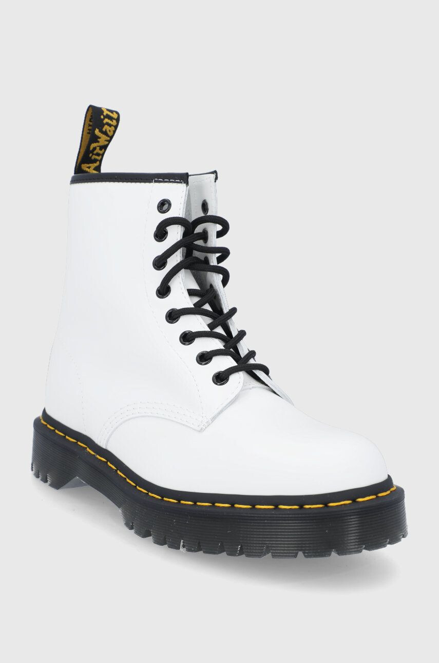 Dr. Martens Кожени кубинки 1460 Bex дамски в бяло с равна подметка - Pepit.bg