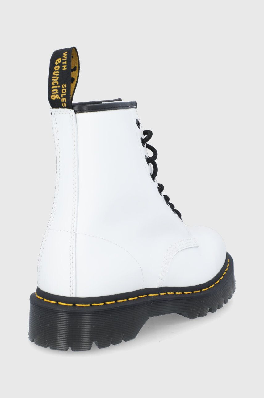 Dr. Martens Кожени кубинки 1460 Bex дамски в бяло с равна подметка - Pepit.bg