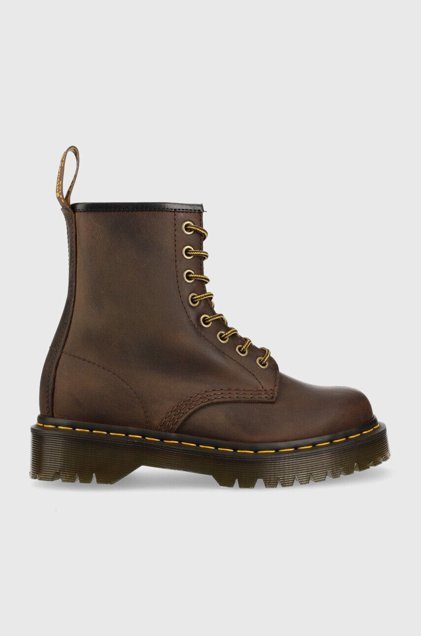 Dr. Martens Кожени кубинки 1460 Bex в кафяво с равна подметка - Pepit.bg