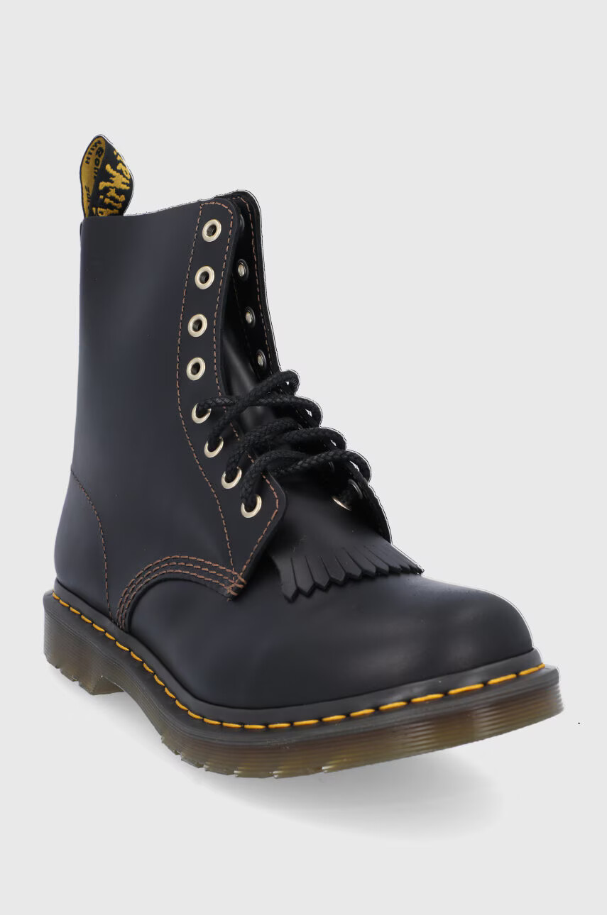 Dr. Martens Кожени кубинки дамски в черно с равна подметка - Pepit.bg