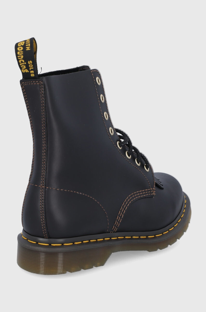 Dr. Martens Кожени кубинки дамски в черно с равна подметка - Pepit.bg