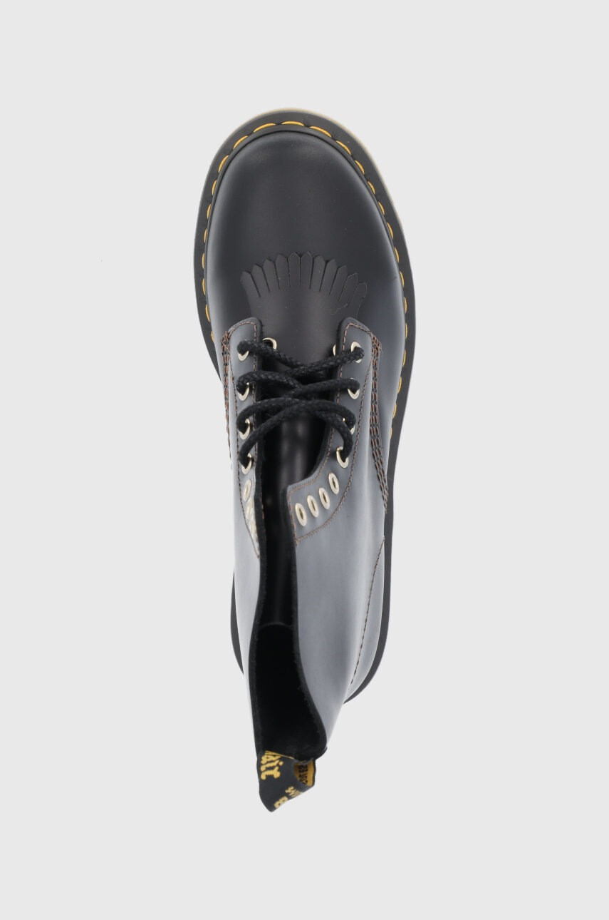 Dr. Martens Кожени кубинки дамски в черно с равна подметка - Pepit.bg