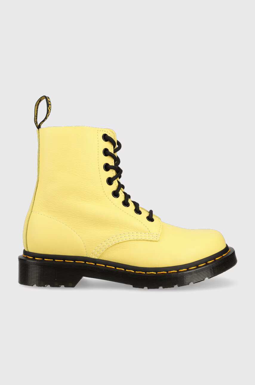 Dr. Martens Кожени кубинки 1460 Pascal в жълто с равна подметка DM30689708 - Pepit.bg