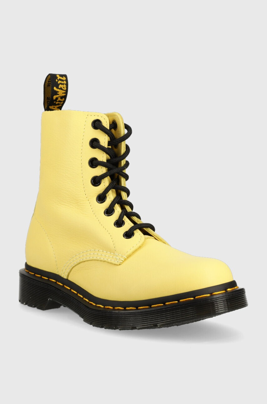 Dr. Martens Кожени кубинки 1460 Pascal в жълто с равна подметка DM30689708 - Pepit.bg