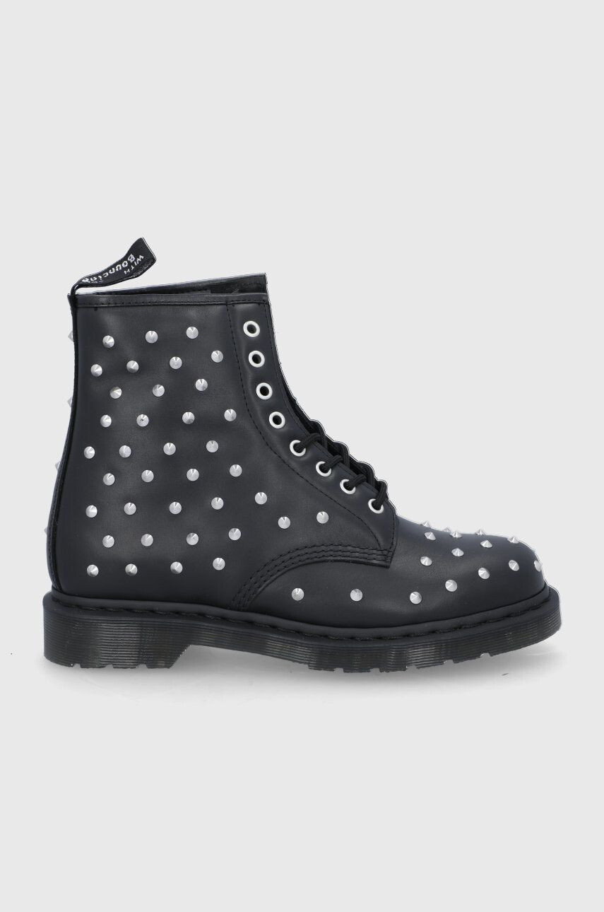 Dr. Martens Кожени кубинки 1460 Stud дамски в черно с равна подметка - Pepit.bg