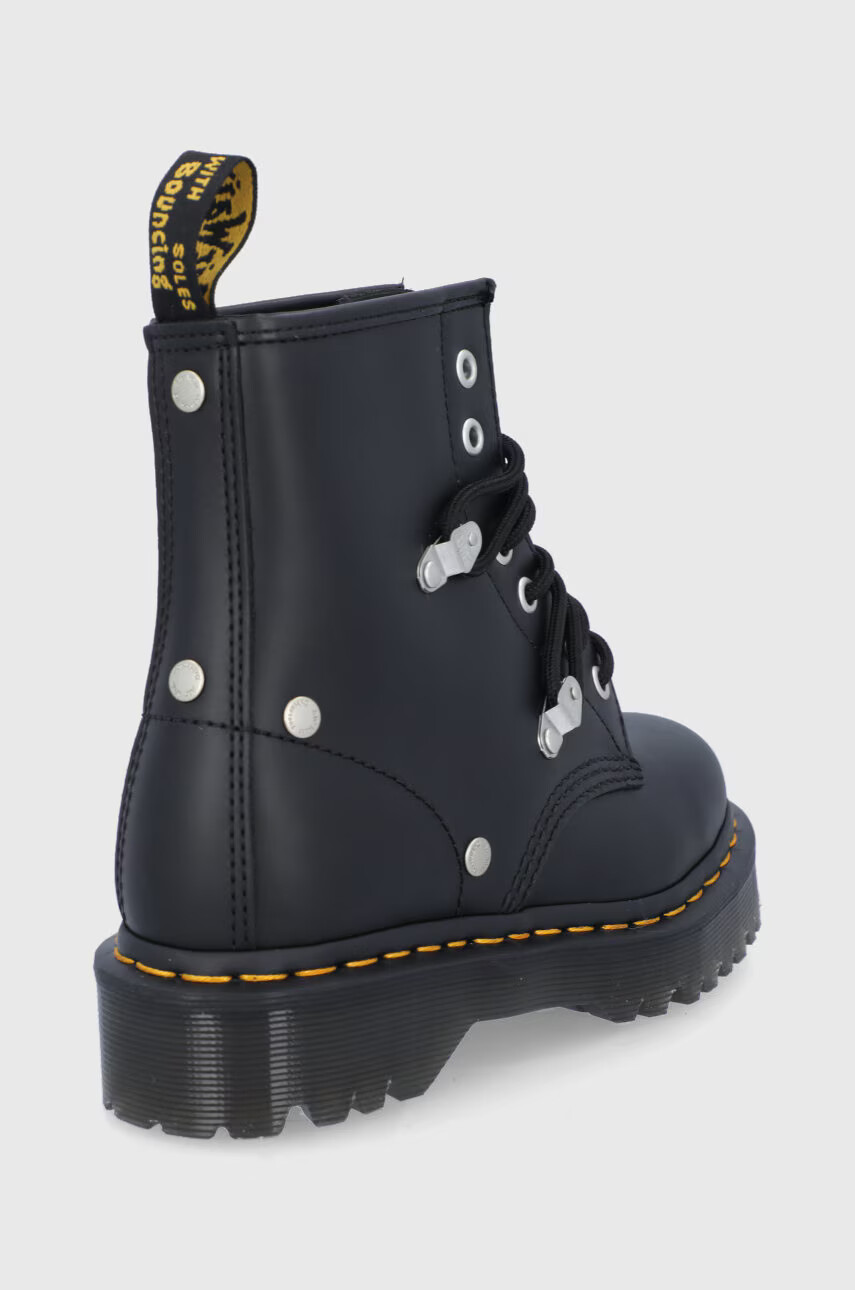 Dr. Martens Кожени кубинки дамски в черно с равна подметка - Pepit.bg