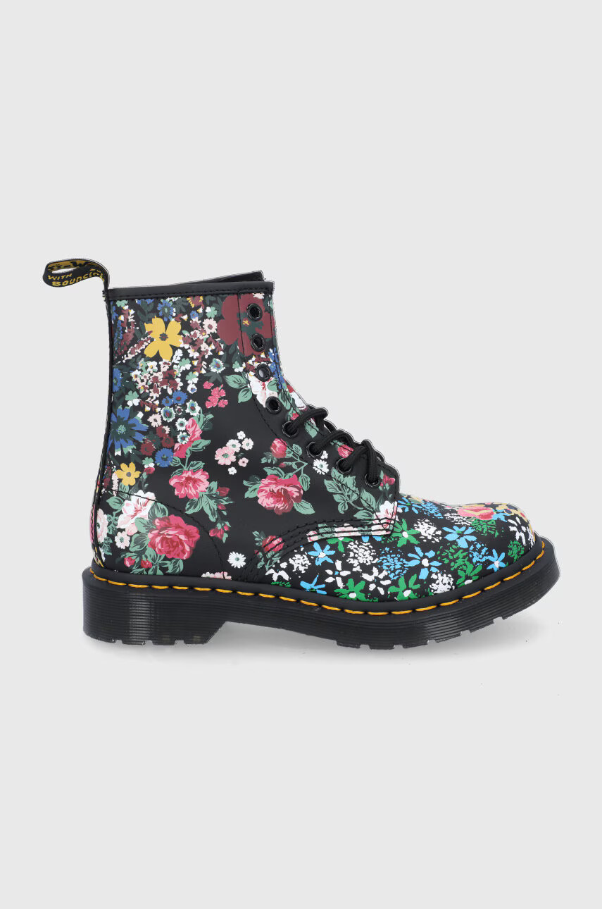 Dr. Martens Кожени кубинки дамски с равна подметка - Pepit.bg