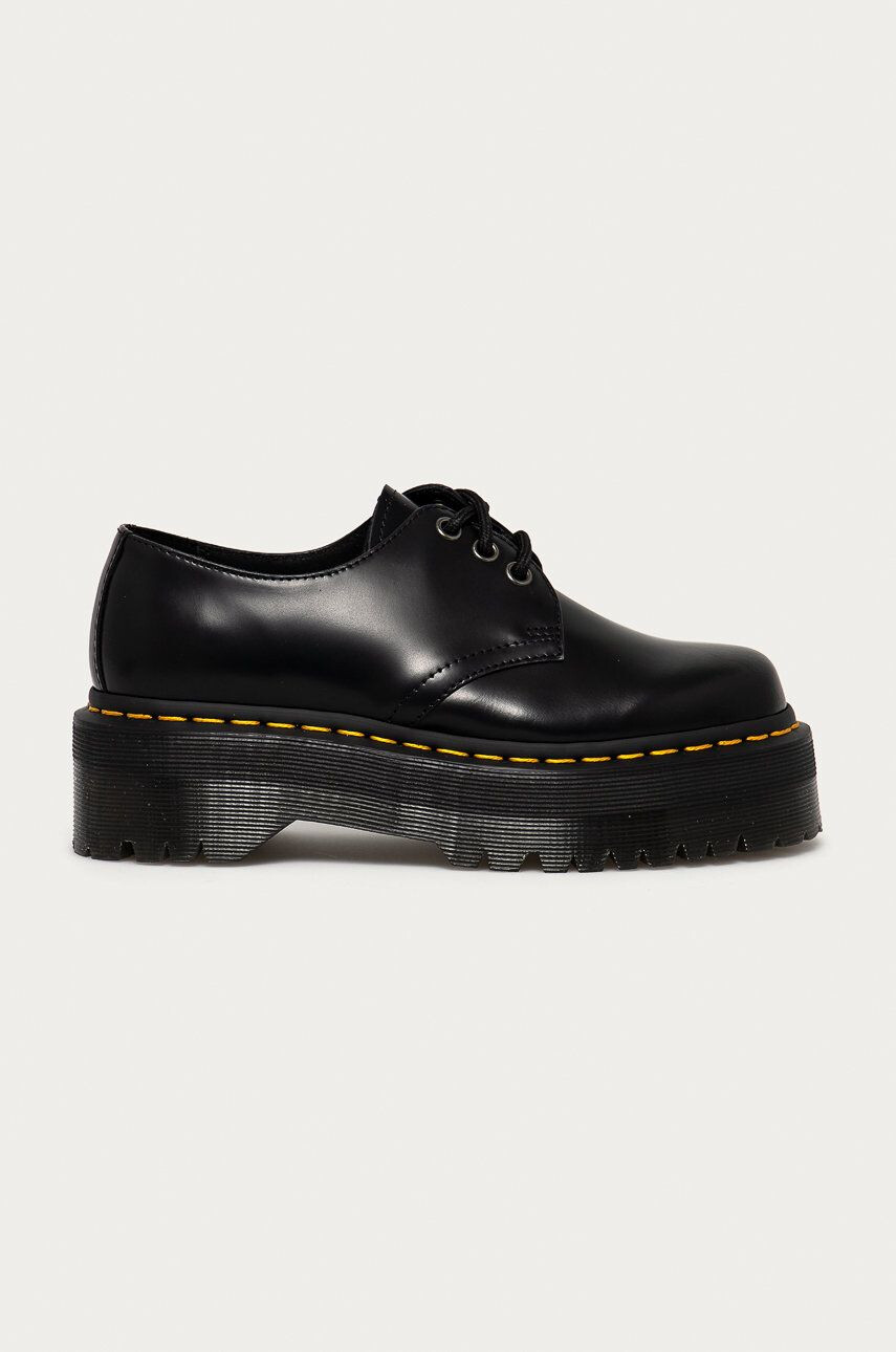 Dr. Martens Кожени половинки обувки 1461 Quad в черно с платформа - Pepit.bg