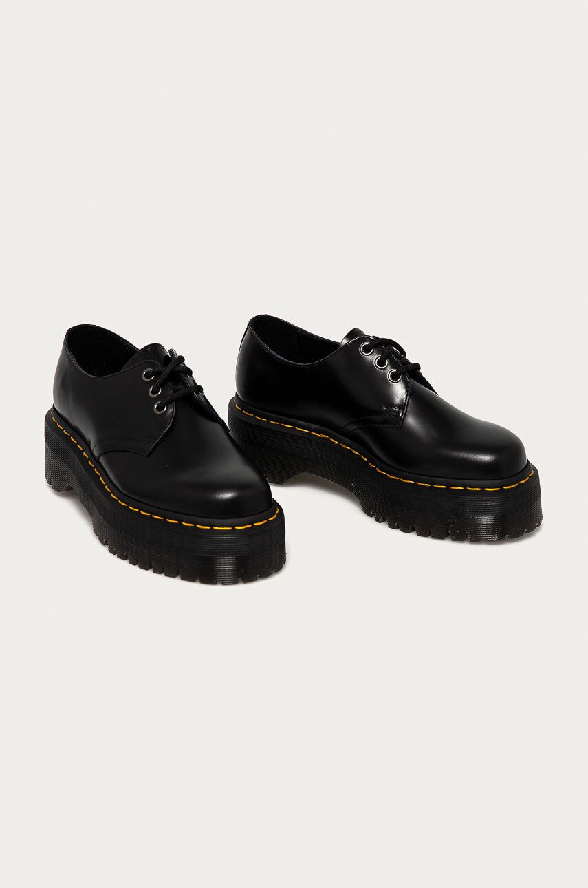 Dr. Martens Кожени половинки обувки 1461 Quad в черно с платформа - Pepit.bg