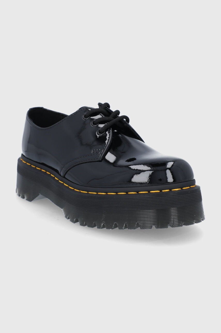 Dr. Martens Кожени половинки обувки 1461 Quad в черно - Pepit.bg