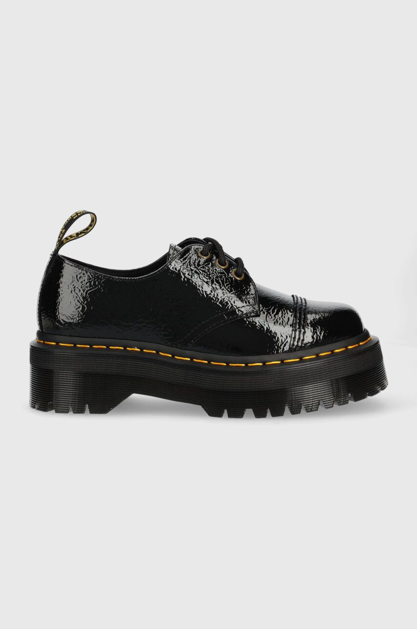 Dr. Martens Кожени половинки обувки 1461 Quad Tc в черно с равна подметка - Pepit.bg