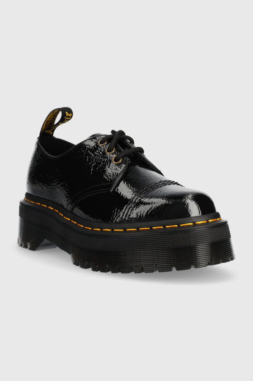 Dr. Martens Кожени половинки обувки 1461 Quad Tc в черно с равна подметка - Pepit.bg