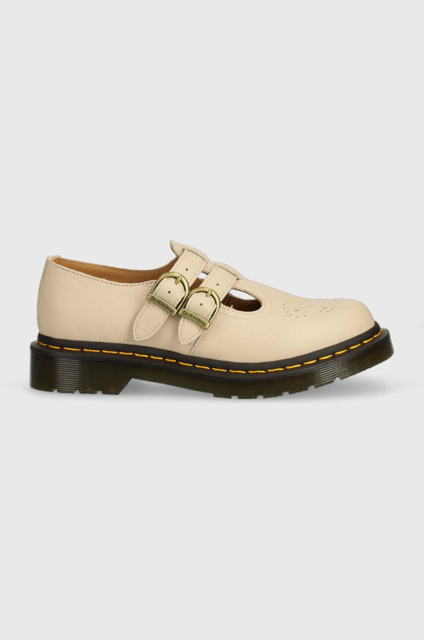 Dr. Martens Кожени половинки обувки 8065 Mary Jane в бежово с равна подметка DM30692292 - Pepit.bg