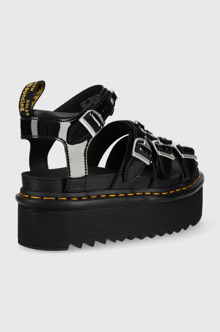 Dr. Martens Кожени сандали в черно с платформа - Pepit.bg