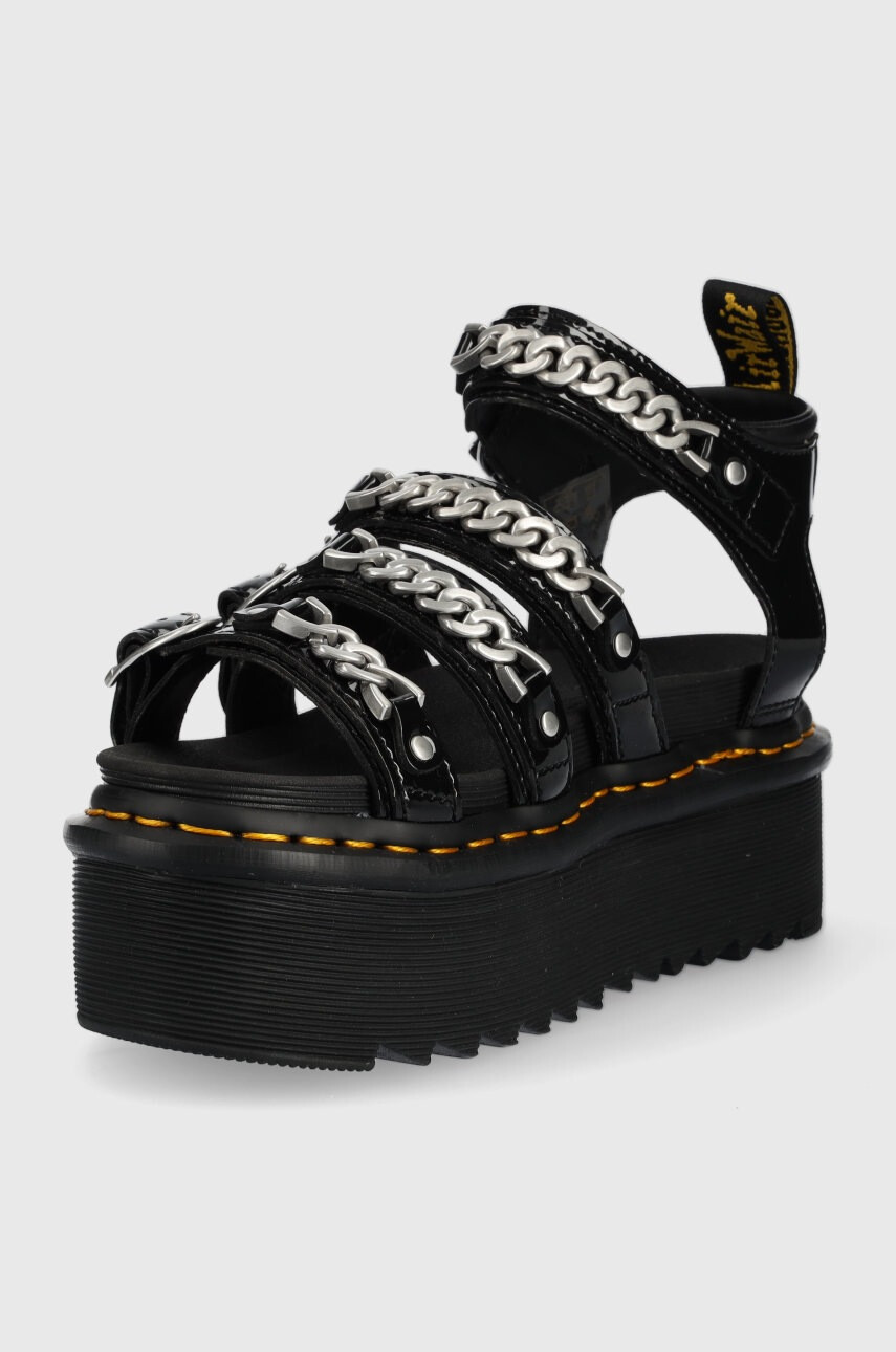 Dr. Martens Кожени сандали в черно с платформа - Pepit.bg