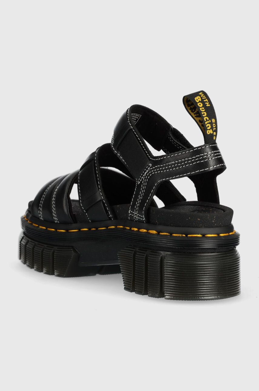 Dr. Martens Кожени сандали Ricki 3-strap в черно с платформа - Pepit.bg