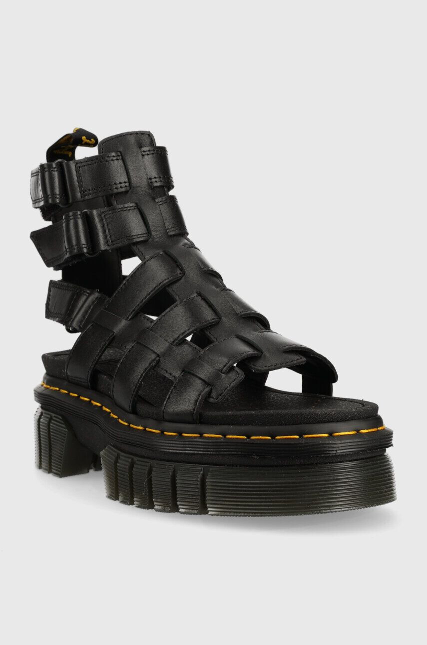 Dr. Martens Кожени сандали Ricki Gladiator в черно с платформа - Pepit.bg