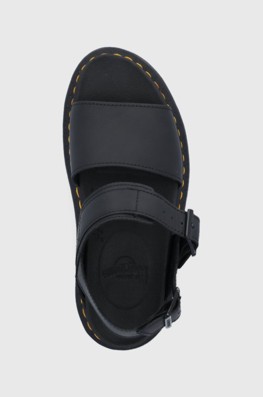 Dr. Martens Кожени сандали Voss Quad дамски в черно с платформа - Pepit.bg