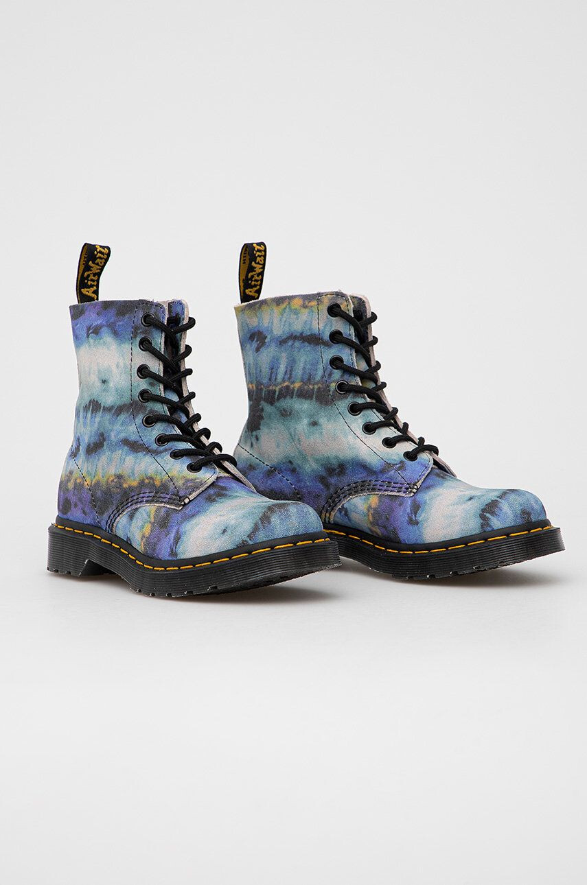 Dr. Martens Велурени кубинки с платформа - Pepit.bg