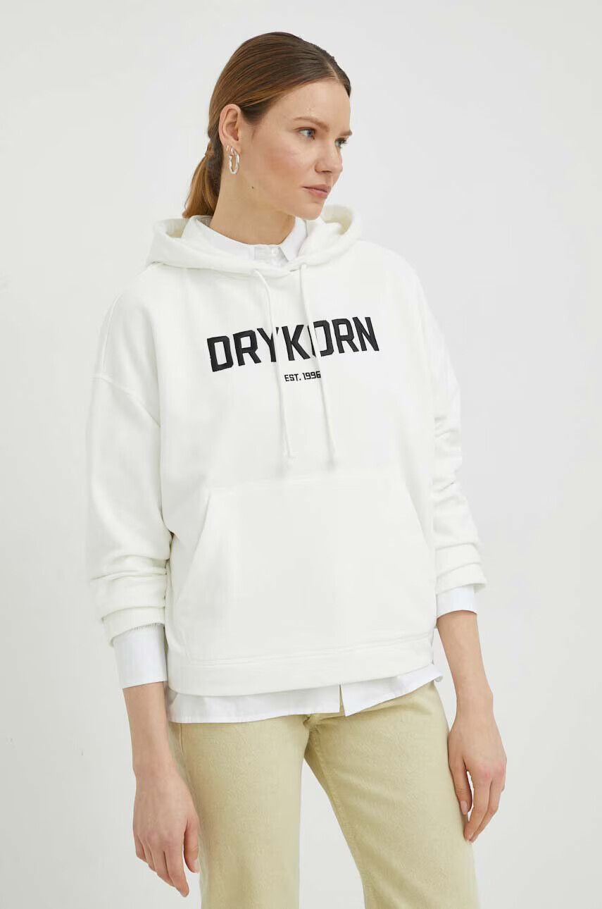 Drykorn Суичър в бежово с качулка с апликация - Pepit.bg
