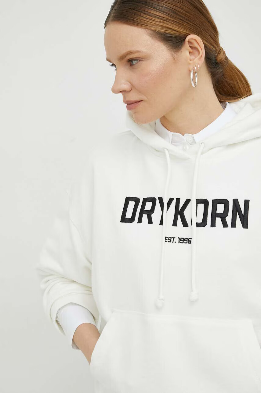 Drykorn Суичър в бежово с качулка с апликация - Pepit.bg