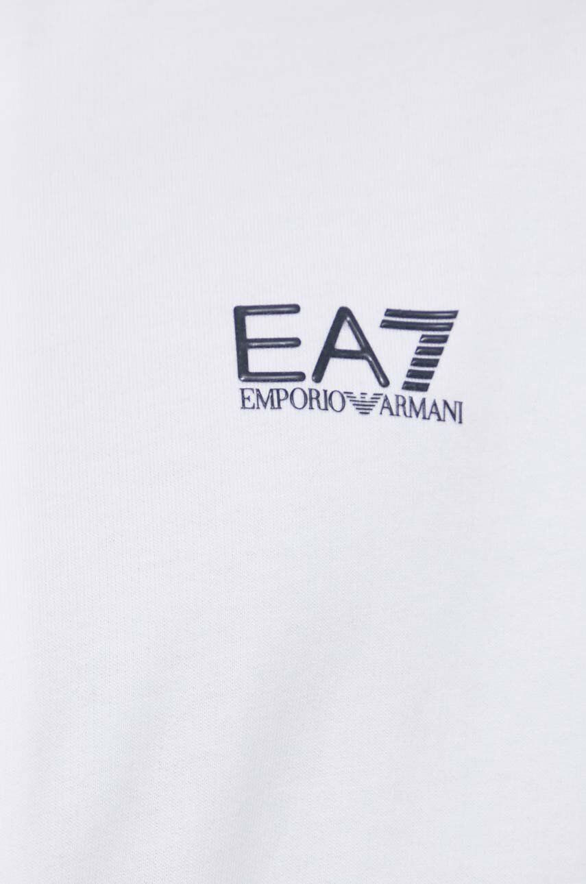 EA7 Emporio Armani Памучен анцуг в бяло - Pepit.bg