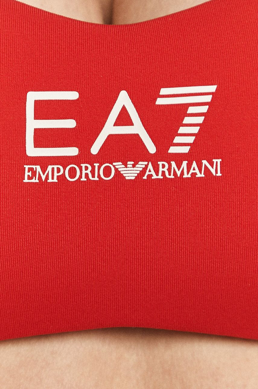 EA7 Emporio Armani Бански от две части в червено с подплатена чашка - Pepit.bg