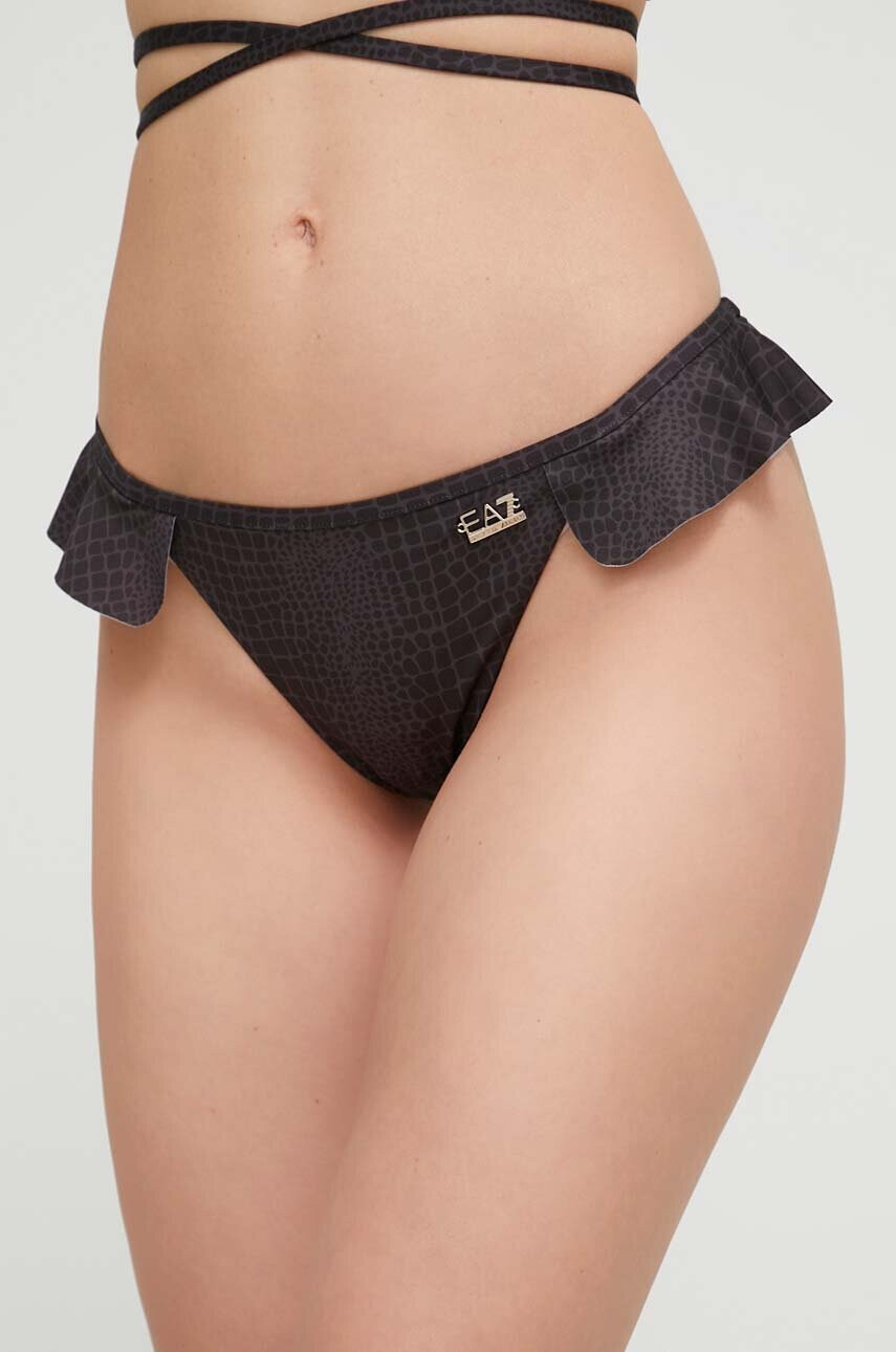 EA7 Emporio Armani Бански от две части в черно с леко подплатена чашка - Pepit.bg