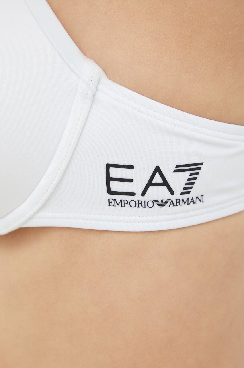 EA7 Emporio Armani Бански от две части в бяло с леко подплатена чашка - Pepit.bg