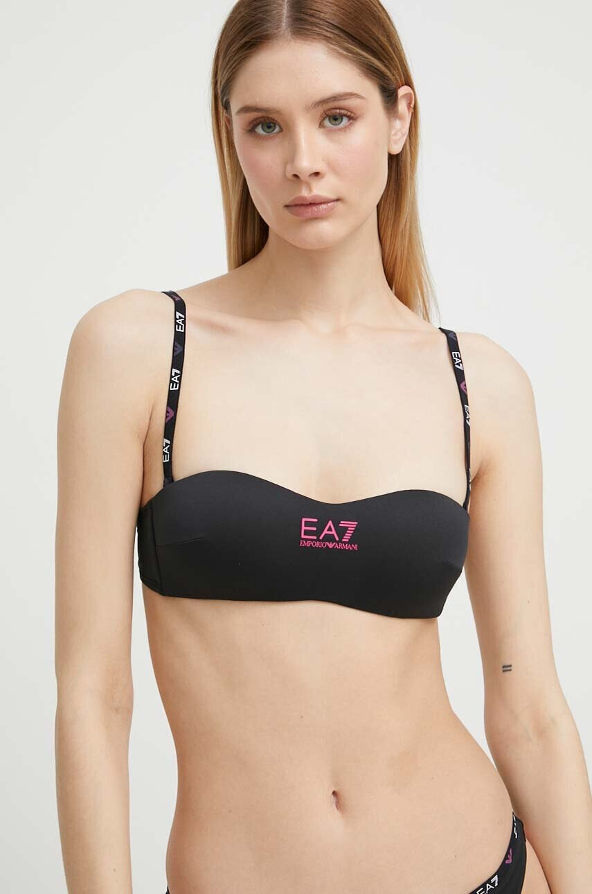 EA7 Emporio Armani Бански от две части в черно с подплатена чашка - Pepit.bg