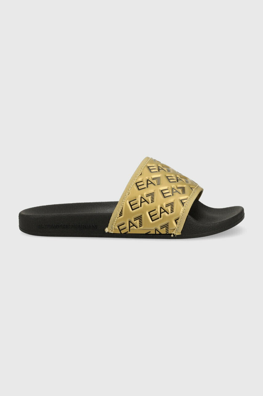 EA7 Emporio Armani Чехли XCP010 XK340 M700 в златисто - Pepit.bg