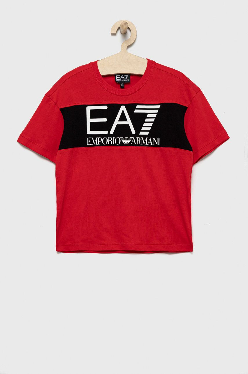 EA7 Emporio Armani Детска памучна тениска - Pepit.bg