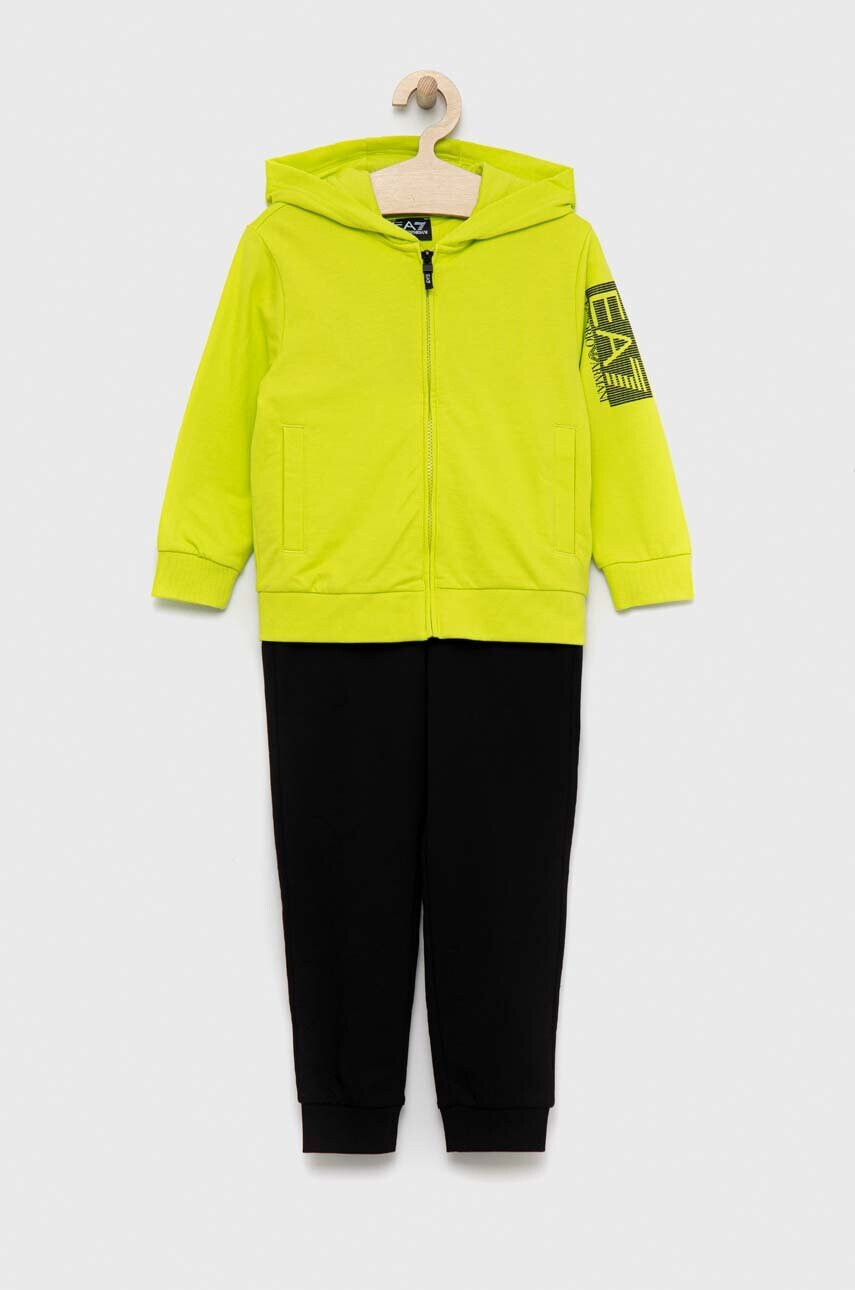 EA7 Emporio Armani Детски анцуг в зелено - Pepit.bg