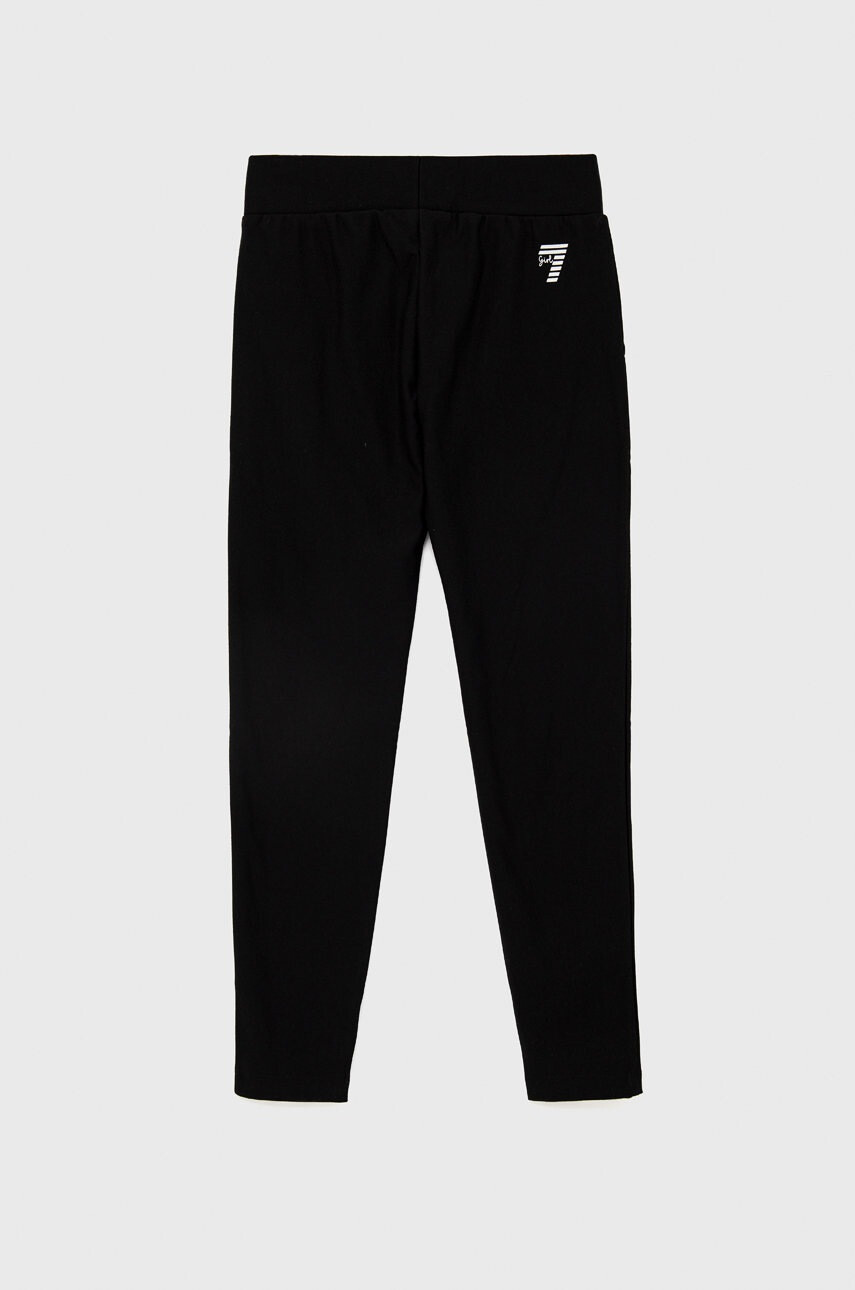 EA7 Emporio Armani Детски панталони в черно с принт - Pepit.bg