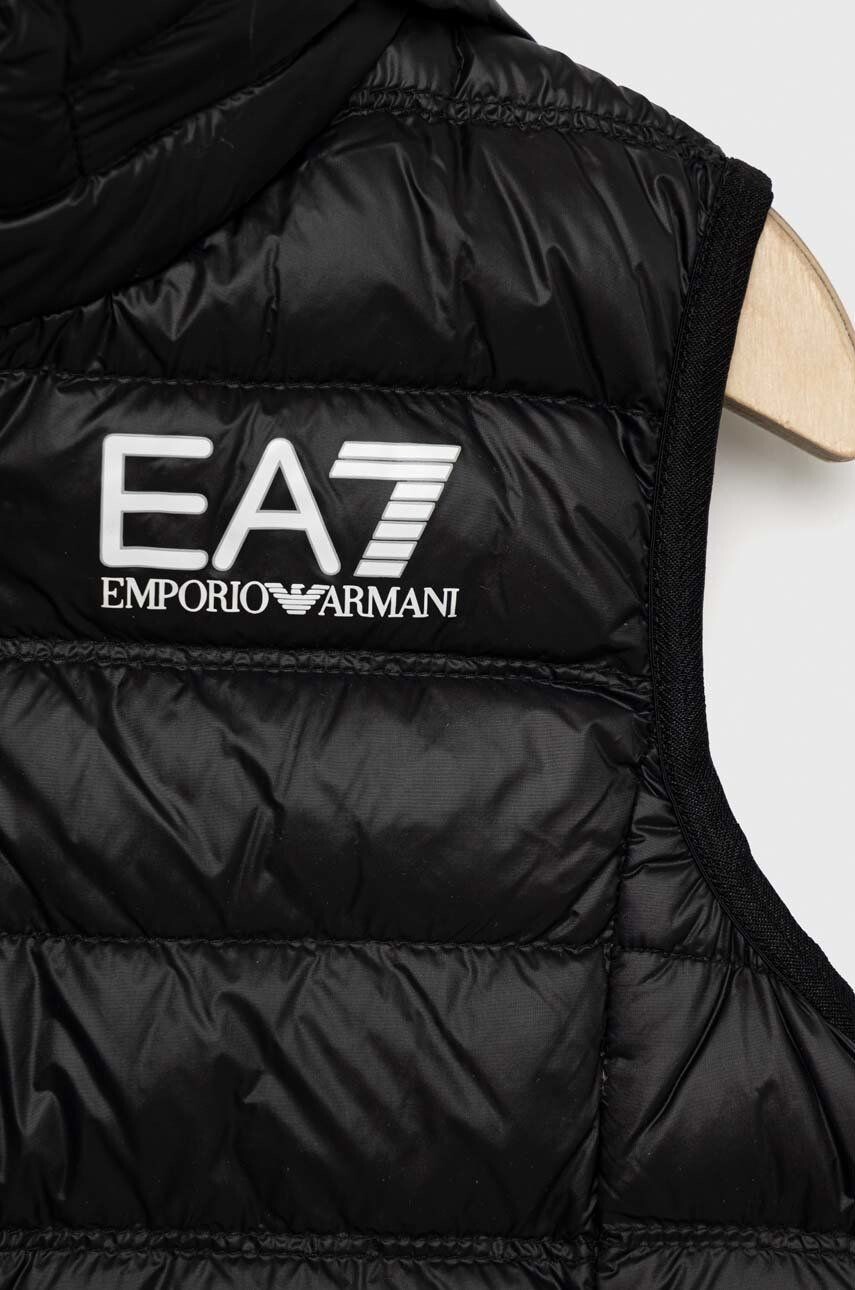 EA7 Emporio Armani Детски пухен елек в черно - Pepit.bg