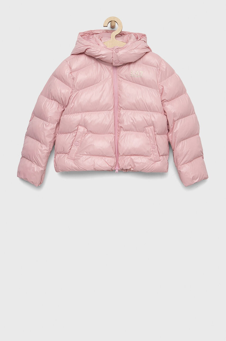 EA7 Emporio Armani Детско яке в розово - Pepit.bg