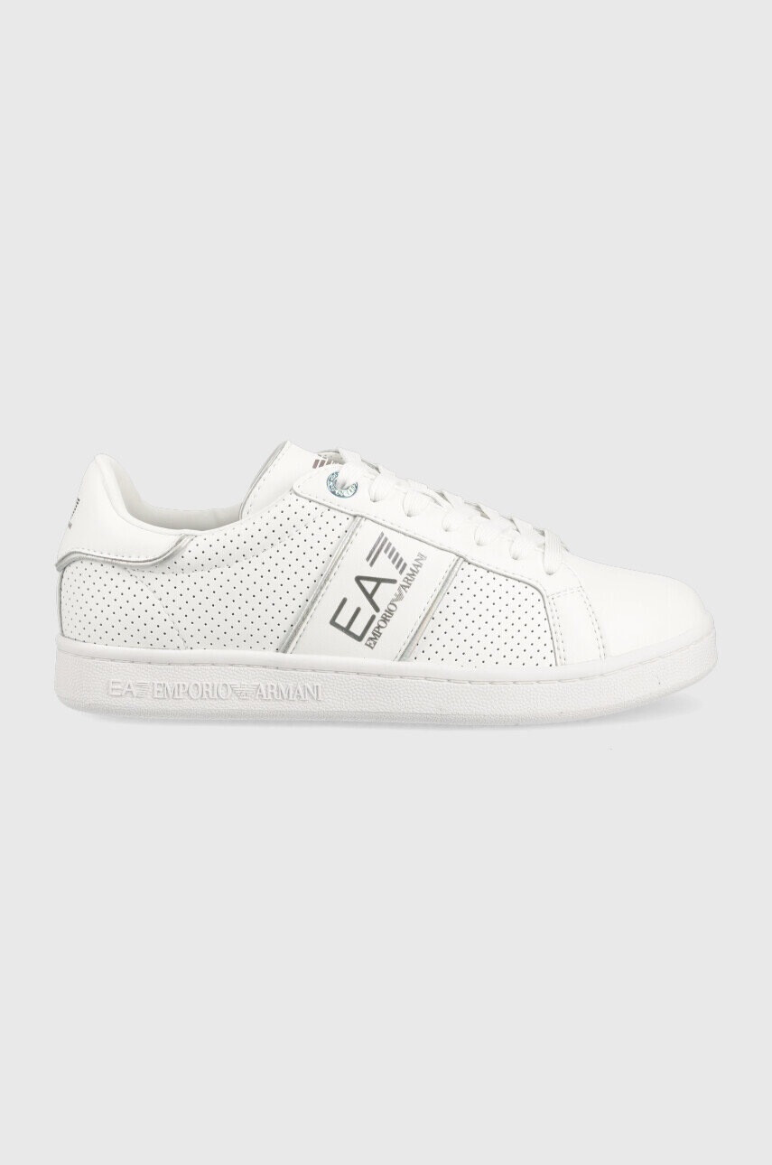 EA7 Emporio Armani Кожени маратонки Classic Perf в бяло - Pepit.bg