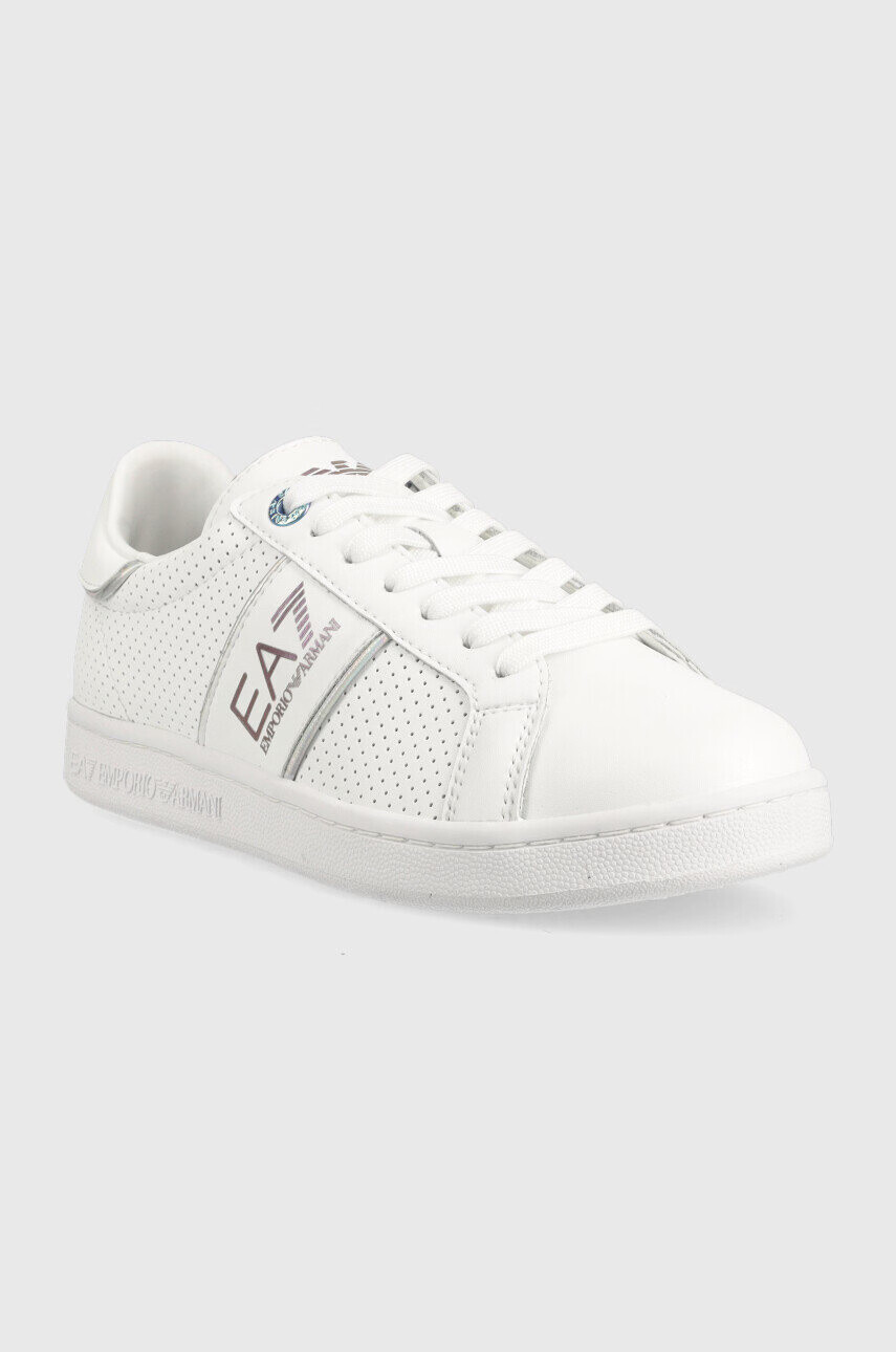 EA7 Emporio Armani Кожени маратонки Classic Perf в бяло - Pepit.bg