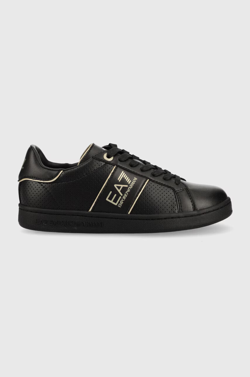 EA7 Emporio Armani Кожени маратонки Classic Perf в черно - Pepit.bg