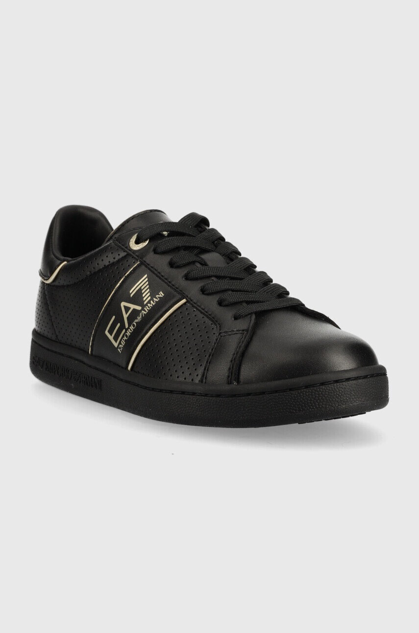 EA7 Emporio Armani Кожени маратонки Classic Perf в черно - Pepit.bg