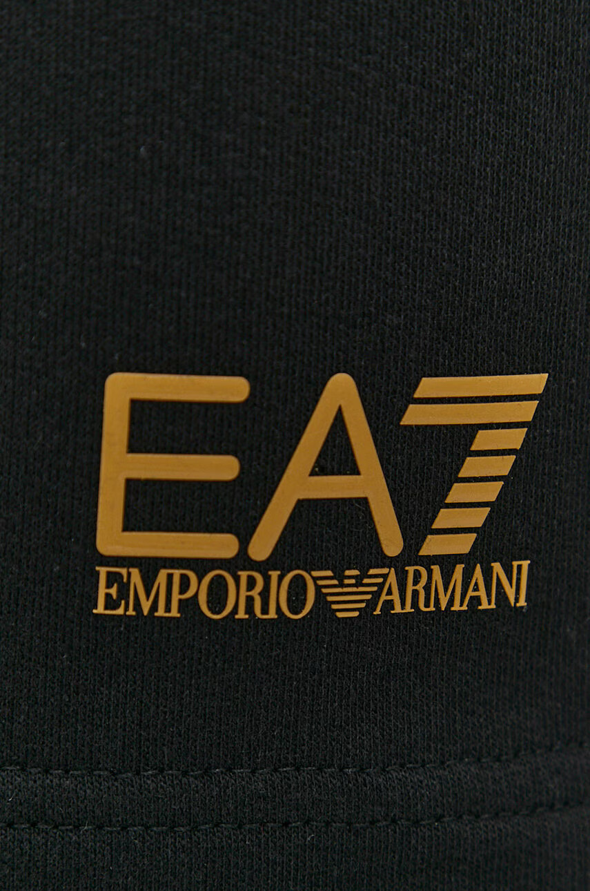 EA7 Emporio Armani Памучен къс панталон в черно - Pepit.bg