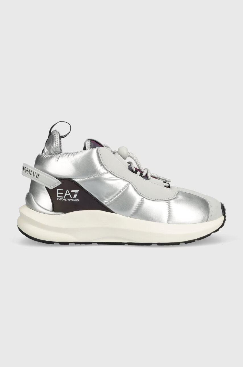EA7 Emporio Armani Маратонки в сребристо - Pepit.bg