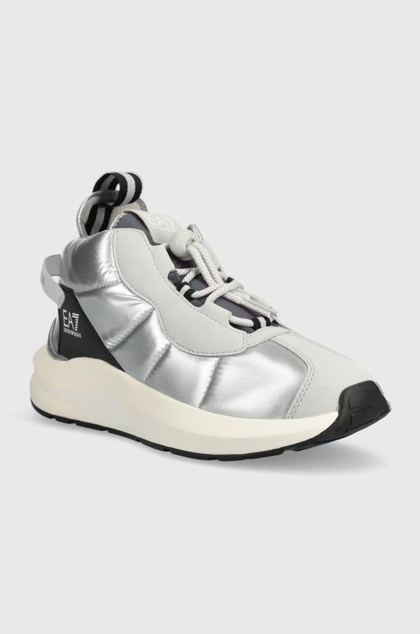 EA7 Emporio Armani Маратонки в сребристо - Pepit.bg