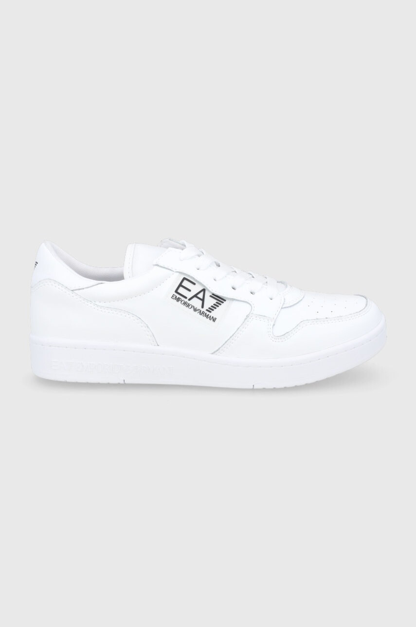 EA7 Emporio Armani Обувки в бяло с равна подметка - Pepit.bg